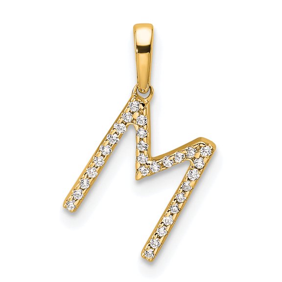 Sophia Jewelers Letter M Initial Pendant in 10K Yellow Gold (1/10 carat tw.)