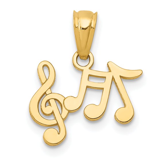 Sophia Jewelers Music Notes & Treble Clef Pendant in 14K Yellow Gold