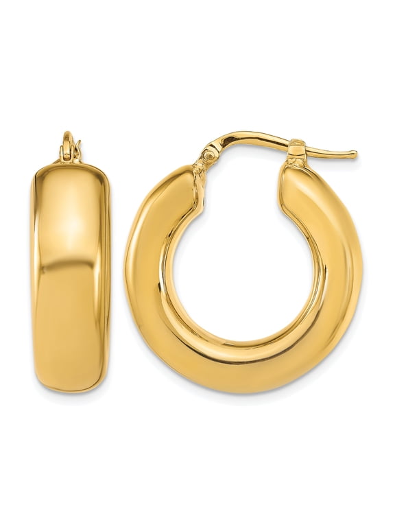 Polished Hoop Earrings in 14K Yellow Gold