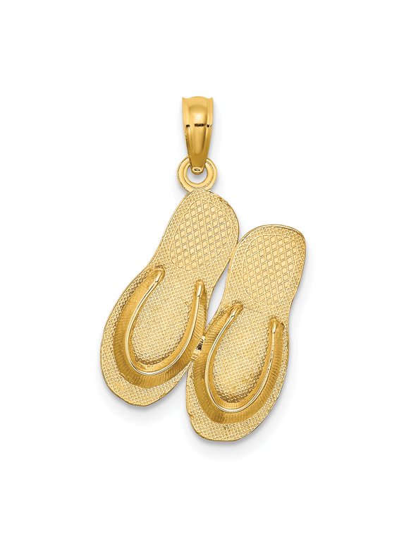Reversible Double Flip Flop Charm in 14K Yellow Gold