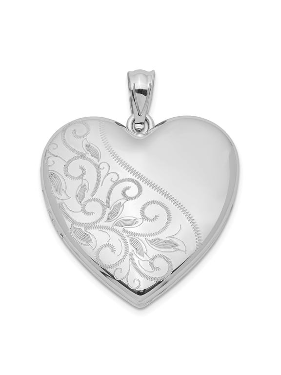 Scrolled Heart Family Locket in Sterling Silver