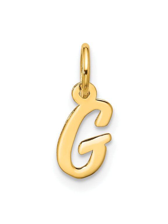 Small Script Initial G Charm in 10K Yellow Gold