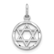 Sophia Jewelers Star of David Circle Charm in 10K White Gold