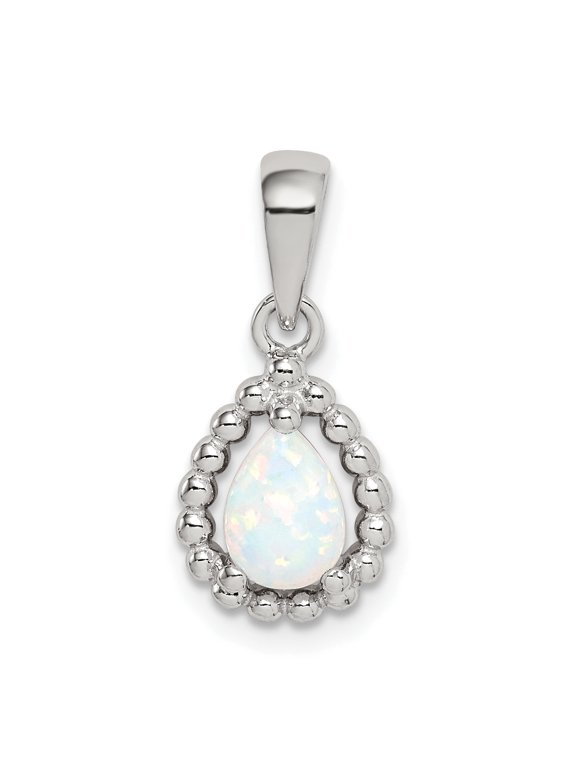 Sterling Silver Lab Created Opal Pendant