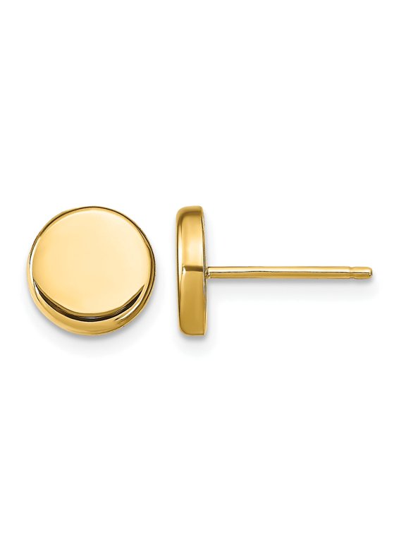 Textured Button Stud Earrings in 14K Yellow Gold