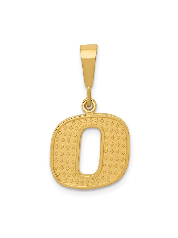 Textured Initial "O" Pendant in 10K Yellow Gold