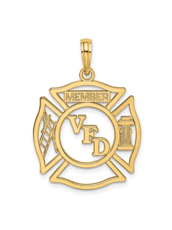 VFD Member Shield Charm in 14K Yellow Gold