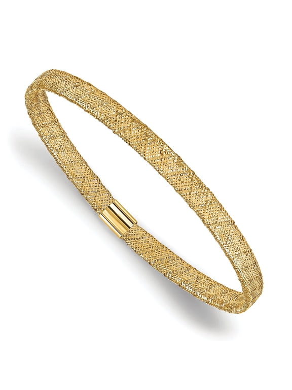 Woven Stretch Bangle Bracelet in 10K Yellow Gold