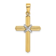 Sophia Jewelers X Center Cross Charm in 14K Two-Tone Gold