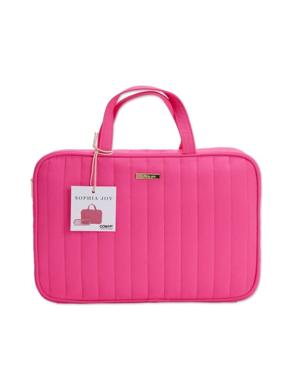 Sophia Joy 2-Piece Weekender Cosmetic Bag Set, Pink