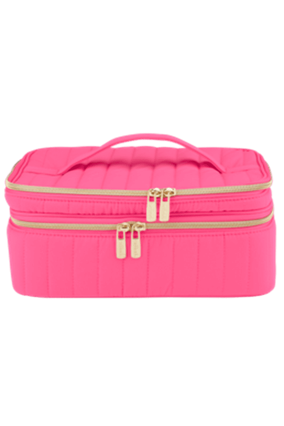 Sophia Joy Train Case with Mirror and Brush Organizer, Pink