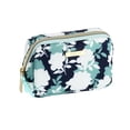 thumbnail image 1 of Sophia Joy Zippered Travel Makeup & Accessory Clutch in Blue Floral Pattern with Signature Gold Hardware, 1 of 7