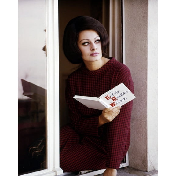 Sophia Loren 24X36 Classic Hollywood Poster Sitting In Window Reading Book