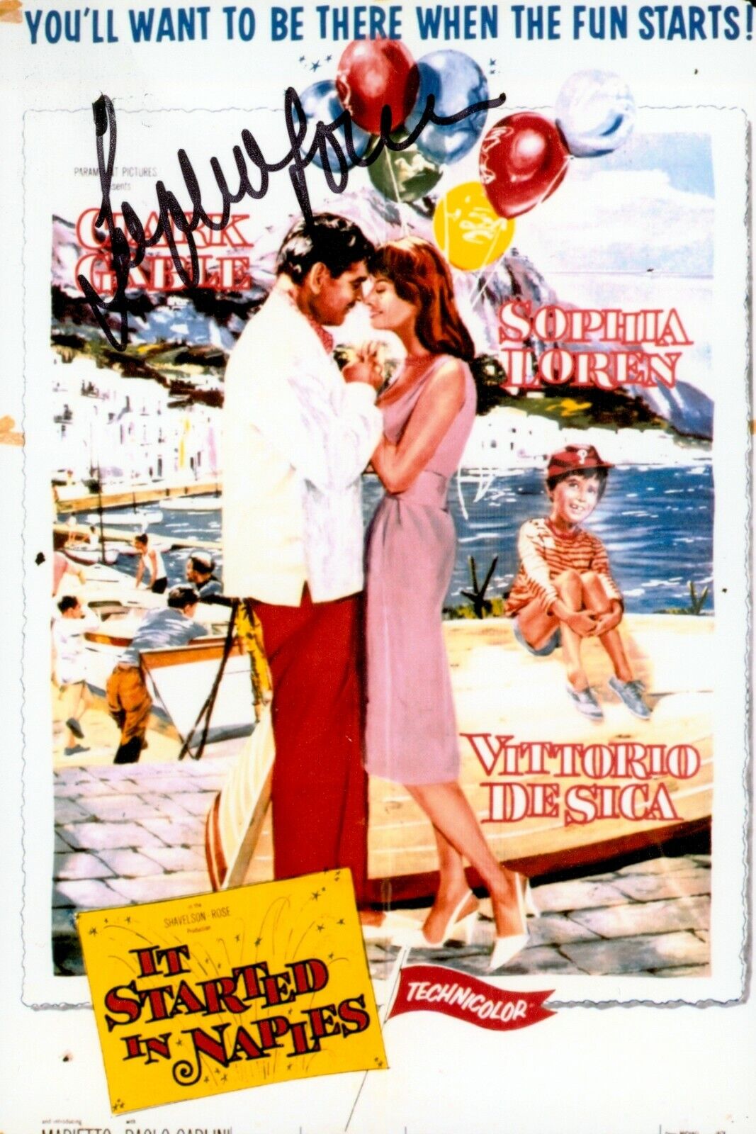 Sophia Loren Signed 6x4 Photo It Started in Naples Silver Screen