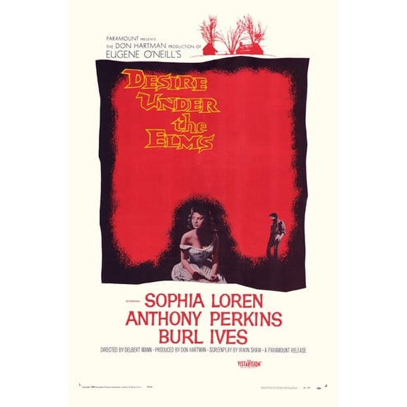 Sophia Loren and Anthony Perkins and Burl Ives in Desire Under the Elms 24x36 Poster