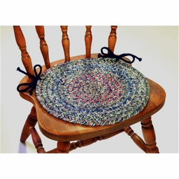 Sophia Multi Braided Chair Pads- Denim Blue - Set Of 4