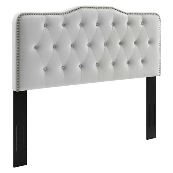 Modway Sophia Tufted Performance Velvet Twin Headboard in Light Gray