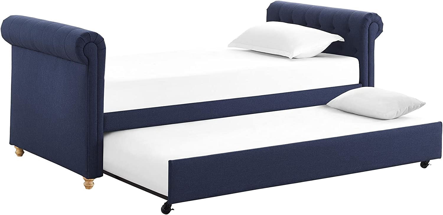 Sophia Upholstered Daybed Trundle, Twin, Navy