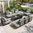 thumbnail image 1 of Sophia & William 11-Piece Modular Patio Furniture Set 10-Seat Low-Profile Sofa with Extra Thick Cushions, Nesting Tables & Side Table, Grey, 1 of 9