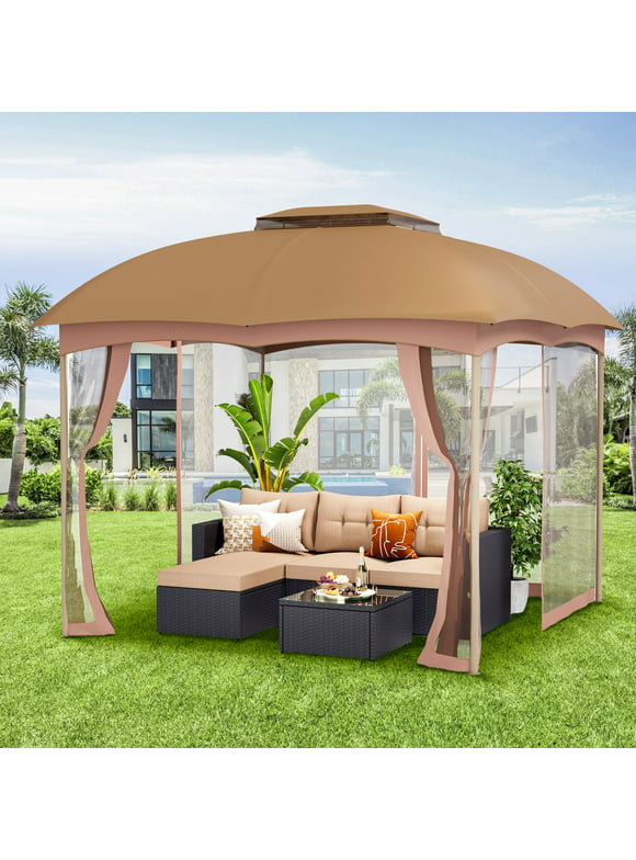 Sophia & William 10' x 10' Outdoor Gazebo Canopy Tent with Mesh Netting Sidewalls