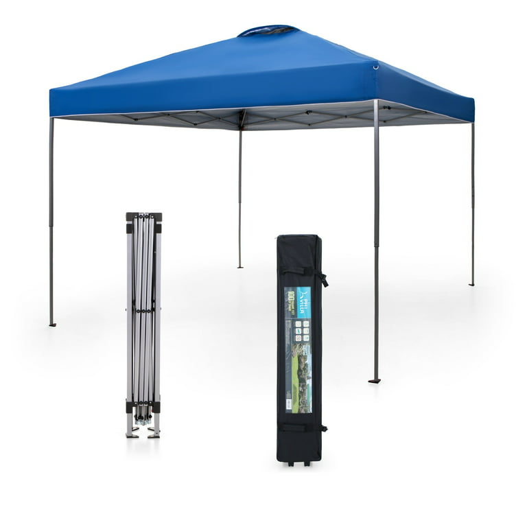 Sophia & 10' x 10' Outdoor Gazebo Instant Pop Up Tent with Wheeled Bag - Blue - Walmart.com