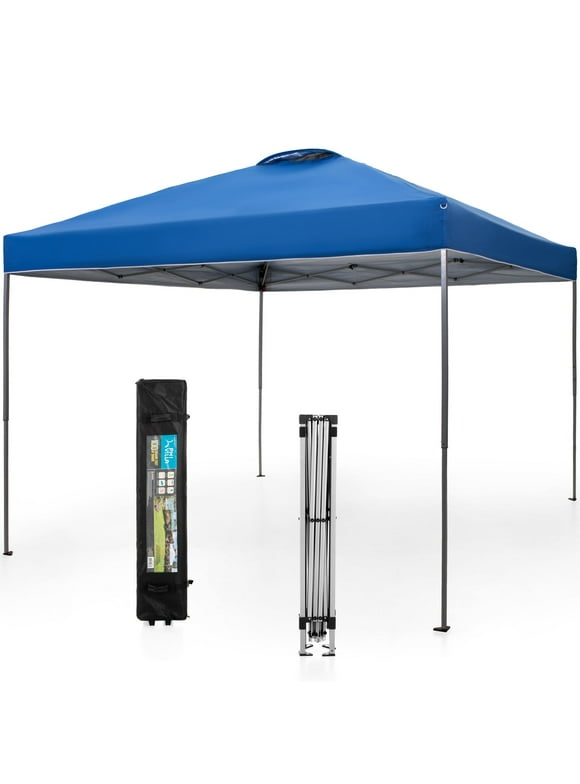 Sophia & William 10' x 10' Outdoor Gazebo Instant Pop Up Canopy Tent with Wheeled Bag - Blue