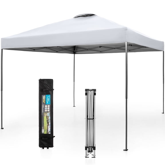 Sophia & William 10' x 10' Outdoor Gazebo Instant Pop Up Canopy with Wheeled Bag - White