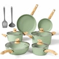 thumbnail image 1 of Sophia & William 12 Pieces Kitchen Nonstick Granite-Coated Cookware Set - Green, 1 of 7