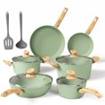 thumbnail image 1 of Sophia & William 12 Pieces Kitchen Nonstick Granite-Coated Cookware Set - Green, 1 of 7