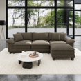 thumbnail image 1 of Sophia&William 123.6"L Modular Sectional Sofa Sets, Modern Chenille Cloud Couch L-Shaped Oversized Sofa with 3 Pillows for Living Room,Ash Gray, 1 of 11