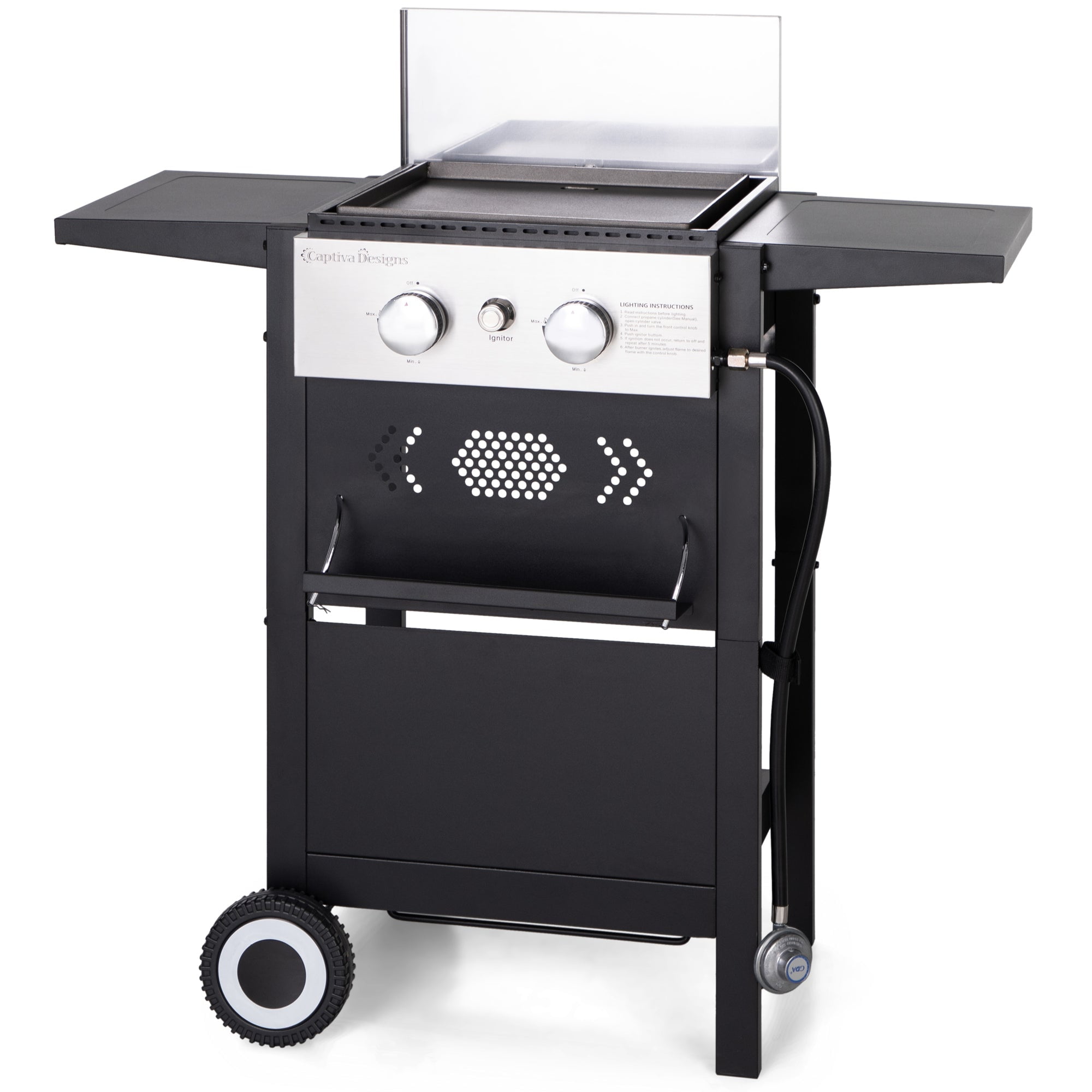 Sophia & William Flat Top Gas Griddle Grill with lid 3-Burner 33,000 BTU  Propane BBQ Grill Outdoor Cooking Station, Can be Converted into Table Top