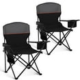 thumbnail image 1 of Sophia & William Camping Chairs 2 Pack Portable Outdoor Folding Chairs with Cooler Bag & Side Pocket, Black, 1 of 9