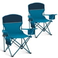thumbnail image 1 of Sophia & William Camping Chairs 2 Pack Portable Outdoor Folding Chairs with Cooler Bag & Side Pocket, Blue, 1 of 9