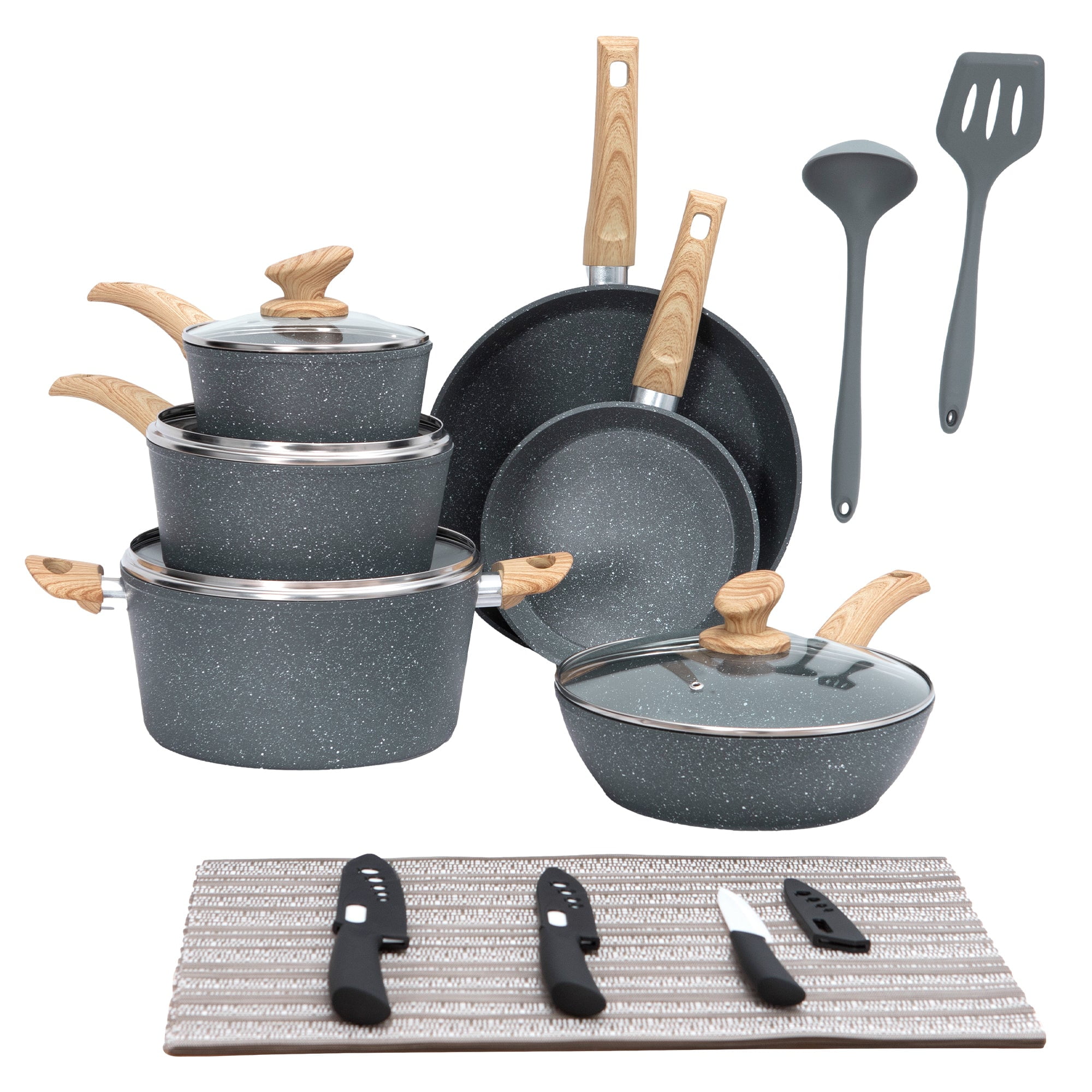 Thermo-Spot Non-Stick Aluminum Cookware Set (14 Piece) B039SE64, 1 -  Smith's Food and Drug