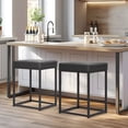 thumbnail image 1 of Sophia & William 24" Bar Stool Counter Height Bar Stools with Footrest, Set of 2, Black, 1 of 6