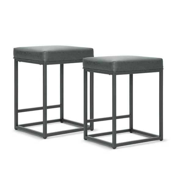 Sophia & William 24" Bar Stool Counter Height Bar Stools with Footrest, Set of 2, Gray