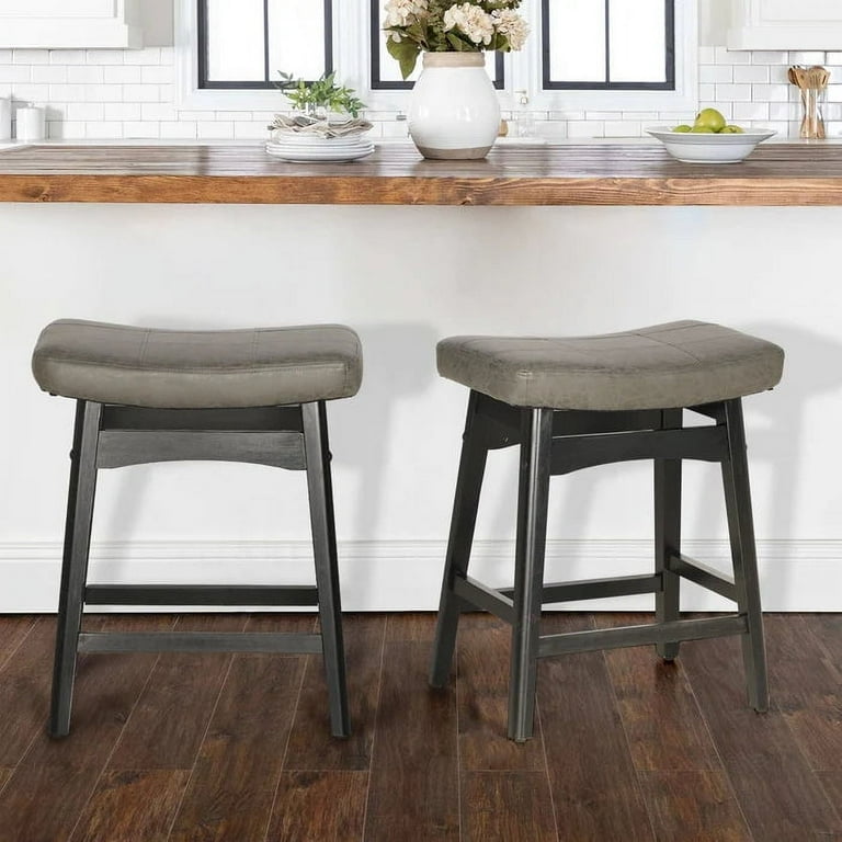 Sophia William Industrial Indoor 24 Counter Height Bar Stools Island Chairs Set of 2 Gray Walmart