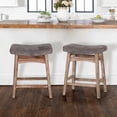 thumbnail image 1 of Sophia & William 24" Counter Height Bar Stools Saddle Bar Stools-Set of 2-Gray, 1 of 5