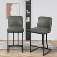 thumbnail image 1 of Sophia & William 24" PU Leather Counter Height Bar Stool with Backrest-Set of 2-Gray, 1 of 5