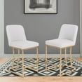 thumbnail image 1 of Sophia & William 24" PU Leather Counter Height Bar Stool with Backrest-Set of 2-White, 1 of 5