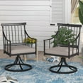 thumbnail image 1 of Sophia & William 2Pcs Swivel Patio Dining Chairs Outdoor Metal Armchairs with Cushions- Black & Beige, 1 of 6