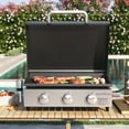 Sophia & William 3Burners Gas Griddle Portable Flat Table Top BBQ