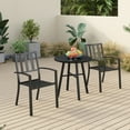 thumbnail image 1 of Sophia & William 3 Peices Patio Bistro Set Metal Dining Chairs with Round Table - Black, 1 of 6