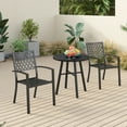thumbnail image 1 of Sophia & William 3 Peices Patio Bistro Set Metal Dining Chairs with Round Table - Black, 1 of 6
