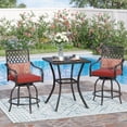 thumbnail image 1 of Sophia & William 3 Piece Outdoor Patio Swivel Bar Stools Set & Height Table Backyard Furniture Bistro Set, Red, 1 of 7