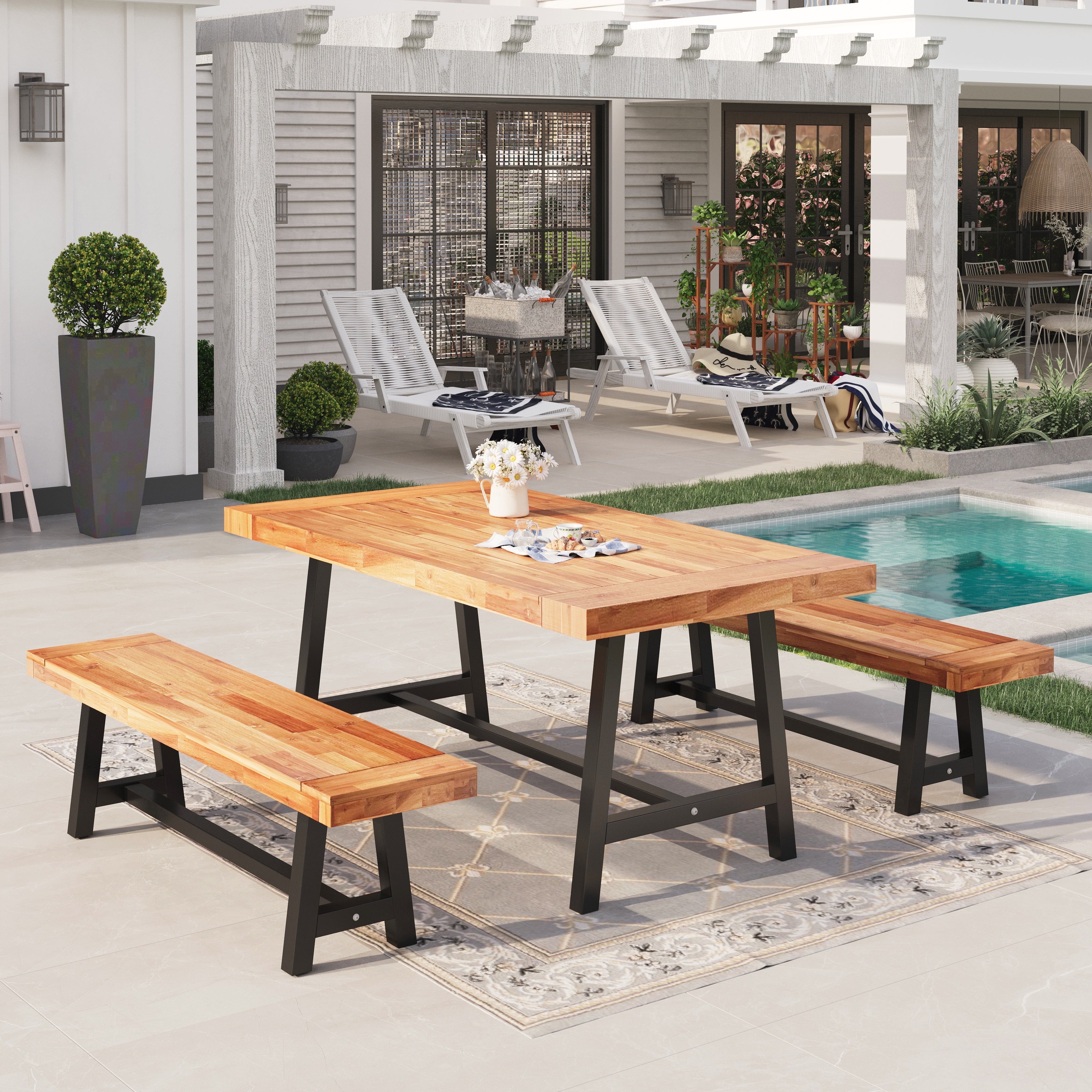 Sophia William Outdoor Patio Dining Set Acacia Kuwait Ubuy