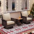 thumbnail image 1 of Sophia & William 3 Pieces Patio Chairs Set with Side Table Wicker Outdoor Bistro Set, Beige, 1 of 9