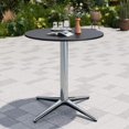 thumbnail image 1 of Sophia & William 30" Round Metal Outdoor Bistro Table Dining Table with Smooth Black Tabletop Stainless Steel X-Shaped Pedestal, 1 of 6