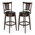 thumbnail image 1 of Sophia & William 30" Swivel Bar Stools Set of 2 Faux Leather Swivel Counter Stools with Curved Back Rest for Kitchen Island, Black, 1 of 11