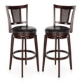thumbnail image 1 of Sophia & William 30" Swivel Bar Stools Set of 2, Faux Leather Swivel Counter Height Stools with Curved Mesh Back for Kitchen Island, Black, 1 of 11